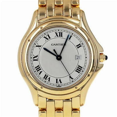 cartier gold watch clasp|ladies owned gold cartier watches.